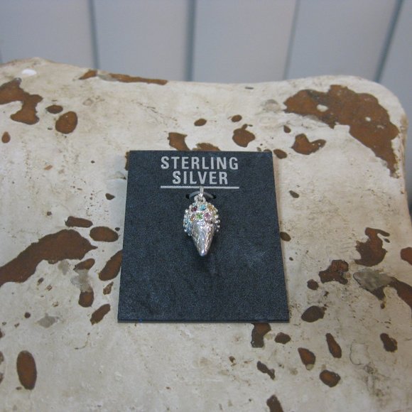 NWT sterling silver ice cream cone charm pendant ornament - Picture 2 of 6